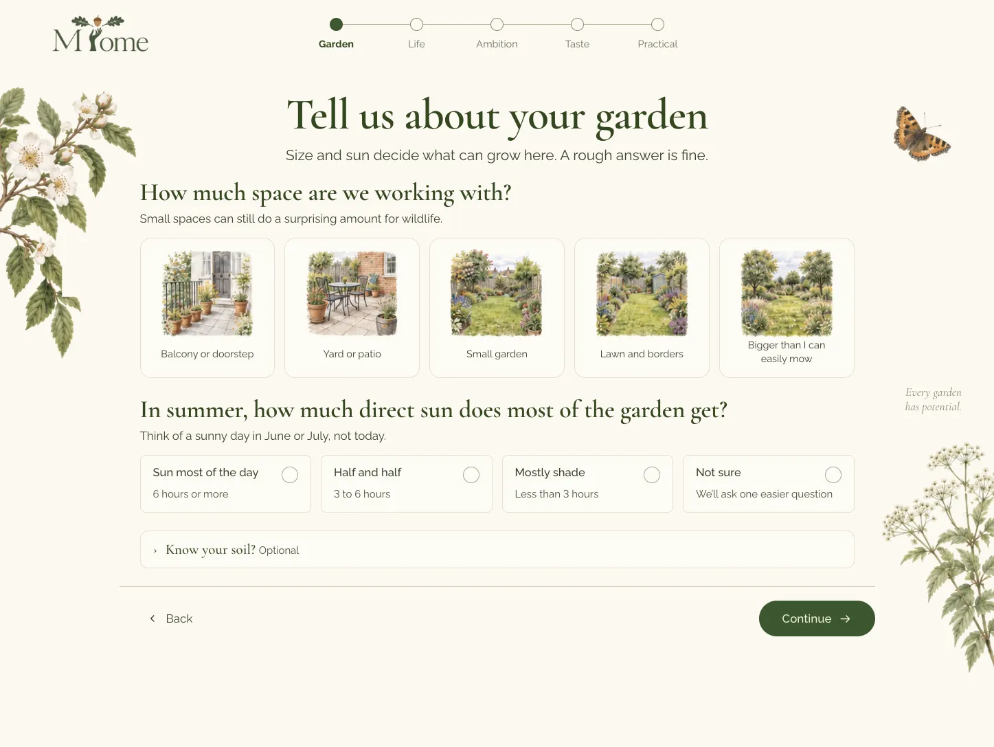 Screen: Tell us about your garden